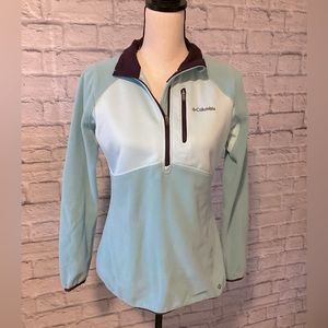 Columbia - Lt Teal 1/4 Zip OmniHeat Thermal Pullover - Medium